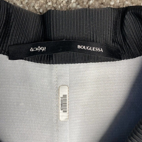 Bouguessa Black Light Blue Textured Long Sleeve Blazer Jacket Womens - Picture 6 of 16